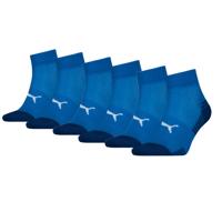 Puma Sport Cushioned Quartersokken Light 6-pack Blauw-39/42