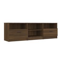 The Living Store Tv-meubel - Bruineiken - 150 x 33.5 x 45 cm - Praktisch materiaal en voldoende opbergruimte - thumbnail