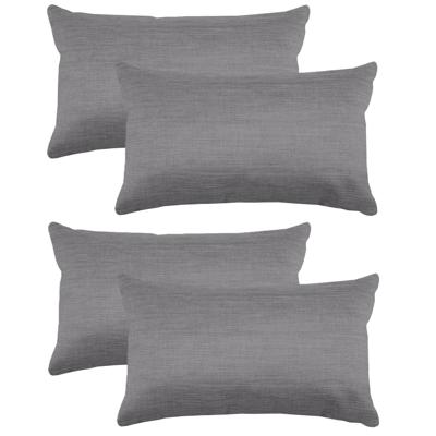 Stof Textile sierkussen Bea - 4x - grijs - 30 x 50 cm - bank kussens - polyester