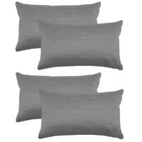 Stof Textile sierkussen Bea - 4x - grijs - 30 x 50 cm - bank kussens - polyester