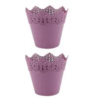 Bloempot PARIJS rond 14,5 cm Roze set van 2 stuks