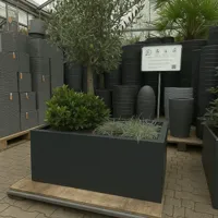 GLM plantenbak Amsterdam met bodem Grijs 100x100x40cm