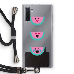 Smiley watermeloen: Samsung Galaxy Note 10 Transparant Hoesje met koord