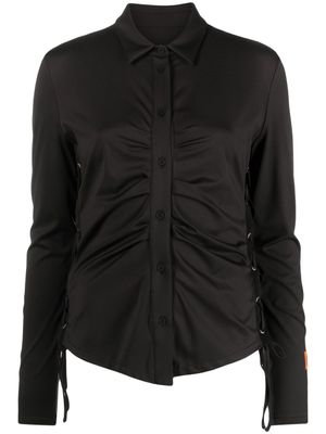 Heron Preston chemise froncée à patch logo - Noir