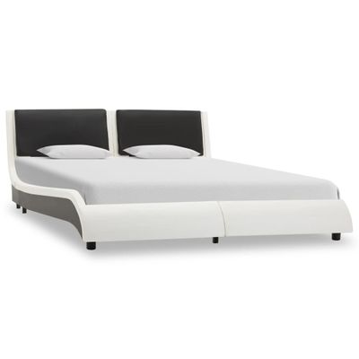 vidaXL Bedframe kunstleer wit en zwart 120x200 cm vidaXL Bedframe kunstleer wit en zwart 120x200 cm