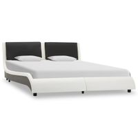 vidaXL Bedframe kunstleer wit en zwart 120x200 cm - thumbnail