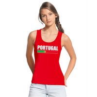 Portugal supporter mouwloos shirt/ tanktop rood dames XL  -