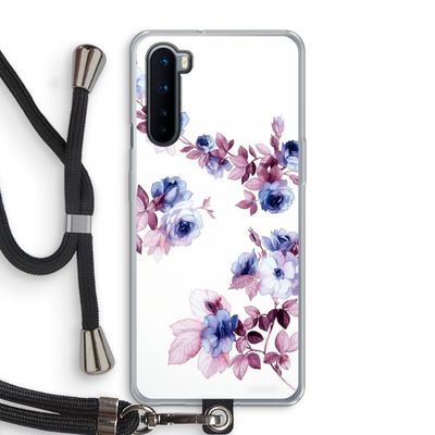 Waterverf bloemen: OnePlus Nord Transparant Hoesje met koord