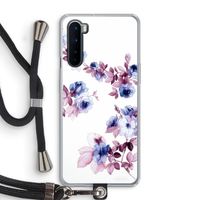 Waterverf bloemen: OnePlus Nord Transparant Hoesje met koord