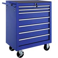 tectake® - Gereedschapswagen met 7 lades - blauw - 402801