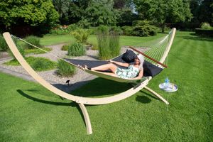 Hangmatset Familie Wood & Vegas Black - Amerikaanse, Spreidstang, Weerbestendig - Zwart - 180 kg - Tropilex