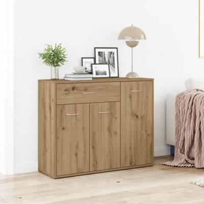 Dressoir ambachtelijk spaanplaat hout ambachtelijk eikenkleurig