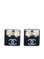 CHANEL Pre-Owned boucles d'oreilles à strass (2005) - Noir - thumbnail