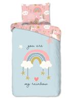 Good Morning Kinderdekbedovertrek "eenhoren en regenbogen" - Multi - (140x200 cm) - Katoen