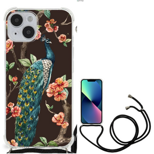 iPhone 14 Case Anti-shock Pauw met Bloemen