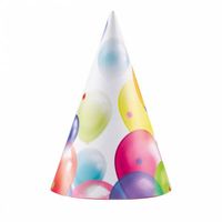 8 Party hoedjes balloons