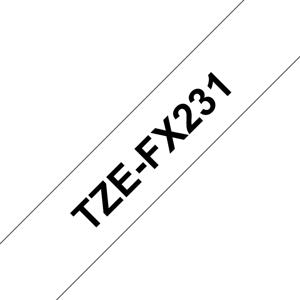 Brother Tapecassette TZE-FX231 printlint 12 mm zwart op wit
