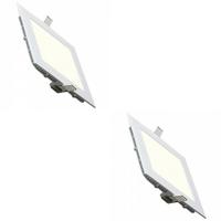 Slimme LED Downlight Set - Vierkant 18W 4200K - Mat Wit Aluminium - 225mm