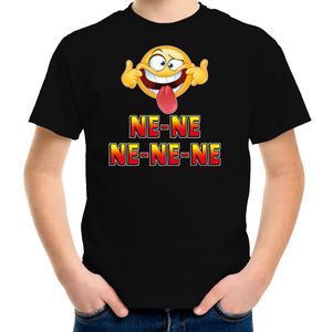 Funny emoticon t-shirt ne-ne-ne-ne-ne zwart voor kids