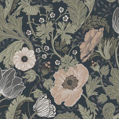 Dutch Wallcoverings Gronhaga - Anemone Blue - Blauw