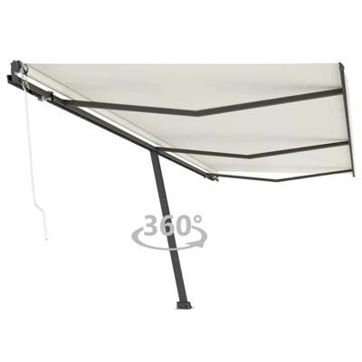 Luifel vrijstaand automatisch 600x300 cm crèmekleurig