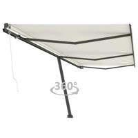 Luifel vrijstaand automatisch 600x300 cm crèmekleurig
