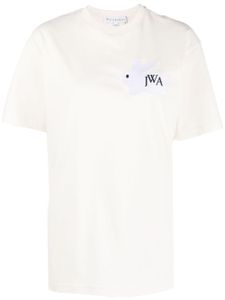JW Anderson t-shirt en coton à logo brodé - Tons neutres
