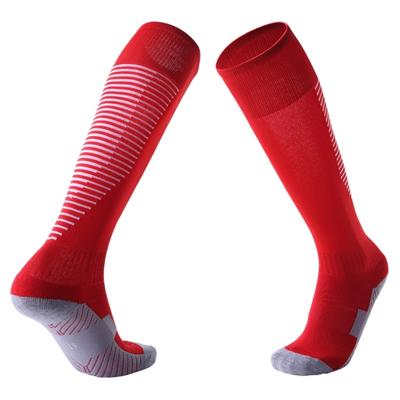 Een paar Adult anti-Skid over knie dikke zweet-absorberende hoge knie sokken (rood)