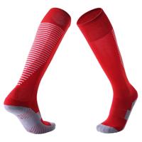 Een paar Adult anti-Skid over knie dikke zweet-absorberende hoge knie sokken (rood)