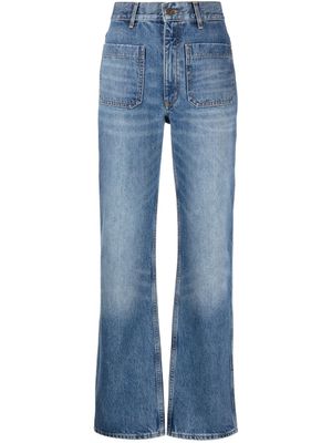 SANDRO jean droit à taille haute - Bleu