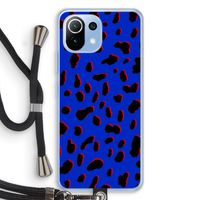 Blue Leopard: Xiaomi Mi 11 Lite Transparant Hoesje met koord