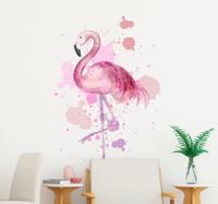 Muursticker woonkamer slaapkamer flamingo schildering