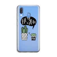 Hey you cactus: Samsung Galaxy A40 Transparant Hoesje