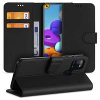 Galaxy A21s Bookcase Hoesje Zwart met Pasjeshouder