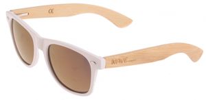 Wave Hawaii zonnebril bamboo ADI unisex blank/wit