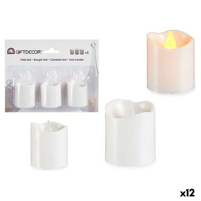 Kaarsenset Gift Decor Wit 18 x 14 x 4 cm 3,7 x 3,7 x 5 cm (12 Stuks)