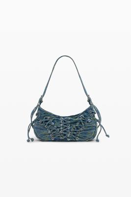 Middelgrote denim corsetas tas - BLUE - U