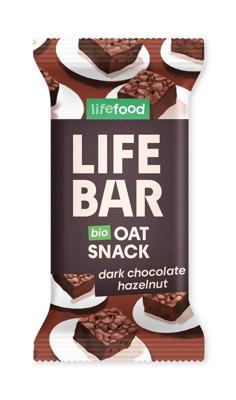 Lifefood Lifebar oatsnack pure chocolade hazelnoot bio