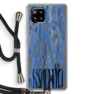 Blauwe nerven: Samsung Galaxy A42 5G Transparant Hoesje met koord