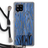 Blauwe nerven: Samsung Galaxy A42 5G Transparant Hoesje met koord
