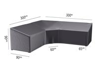 Hoes loungeset hoek hoge rugleuning 300 x 300 x 90 x 65 tot 90 cm AeroCover - Aerocover