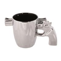 Mok pistool - met loper - zilver - cadeau mok - revolver - koffiemok - theemok Mok pistool - met loper - zilver - cadeau mok - revolver - koffiemok - theemok