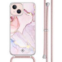 iPhone 13 hoesje met rosegoud koord - Purple sky