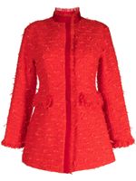 SHIATZY CHEN veste en tweed bordée de dentelle - Rouge - thumbnail