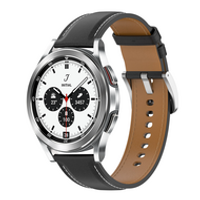 Luxe leren bandje - Zwart - Samsung Galaxy Watch 4 Classic - 42mm / 46mm