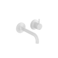 Hotbath Cobber - Wastafelmengkraan - zonder Waste - Laag - Wit - Inbouw - Messing - V01