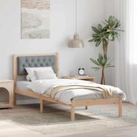 Bedframe met hoofdeinde Lichtgrijs 75 x 190 cm Stof Bedframe met hoofdeinde Lichtgrijs 75 x 190 cm Stof