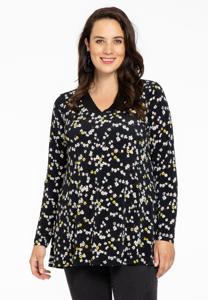 Yoek Tuniek flare DAISY | Zwart | Maat 50/52
