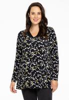 Yoek Tuniek flare DAISY | Zwart | Maat 46/48