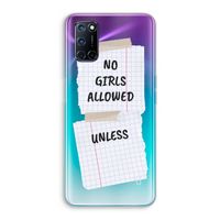 No Girls Allowed Unless: Oppo A52 Transparant Hoesje